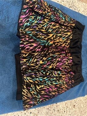 Women’s Black Multi-Color Printed Skort